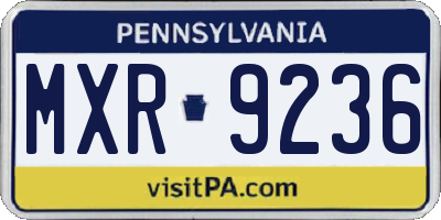PA license plate MXR9236