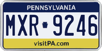 PA license plate MXR9246