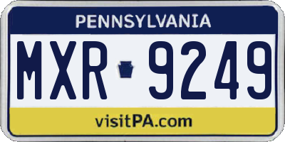 PA license plate MXR9249