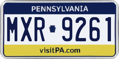 PA license plate MXR9261