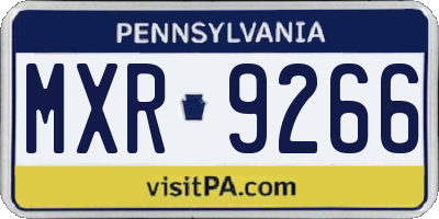 PA license plate MXR9266