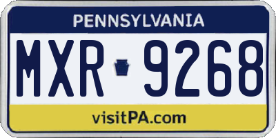 PA license plate MXR9268