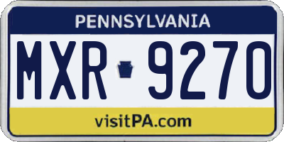 PA license plate MXR9270