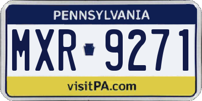 PA license plate MXR9271