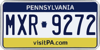 PA license plate MXR9272