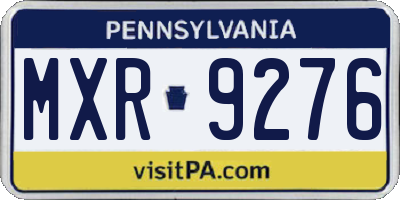 PA license plate MXR9276