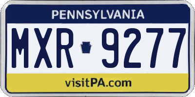 PA license plate MXR9277