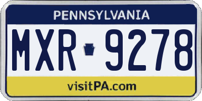 PA license plate MXR9278