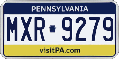 PA license plate MXR9279