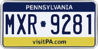 PA license plate MXR9281