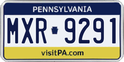 PA license plate MXR9291