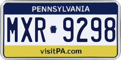 PA license plate MXR9298