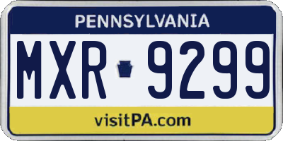 PA license plate MXR9299