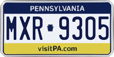 PA license plate MXR9305