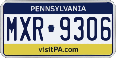 PA license plate MXR9306