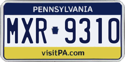 PA license plate MXR9310