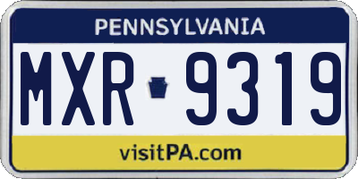 PA license plate MXR9319