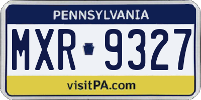 PA license plate MXR9327