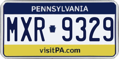 PA license plate MXR9329