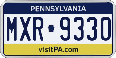 PA license plate MXR9330