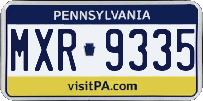 PA license plate MXR9335
