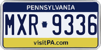 PA license plate MXR9336
