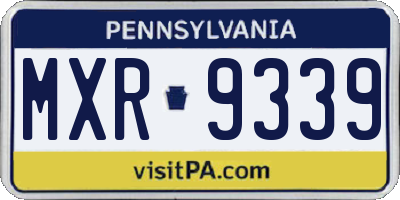 PA license plate MXR9339