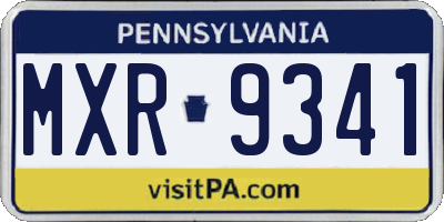 PA license plate MXR9341