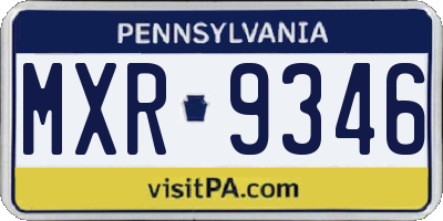 PA license plate MXR9346