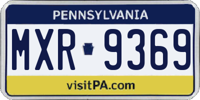 PA license plate MXR9369