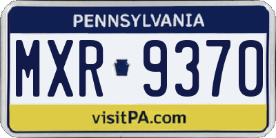 PA license plate MXR9370