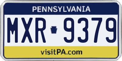 PA license plate MXR9379
