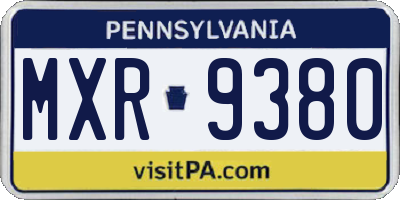 PA license plate MXR9380