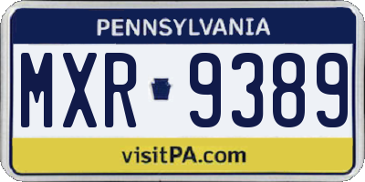 PA license plate MXR9389
