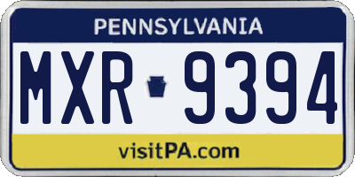 PA license plate MXR9394