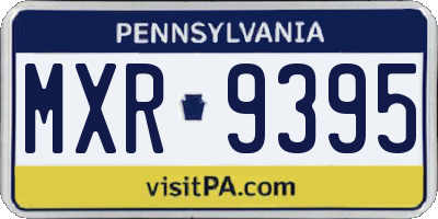 PA license plate MXR9395