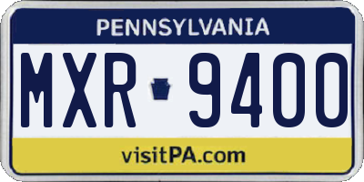 PA license plate MXR9400