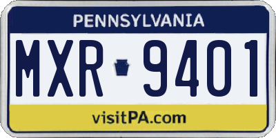 PA license plate MXR9401