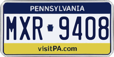 PA license plate MXR9408