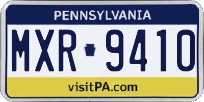 PA license plate MXR9410
