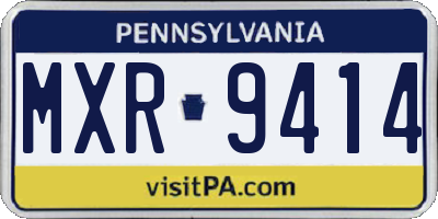 PA license plate MXR9414