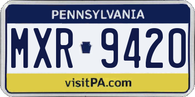 PA license plate MXR9420