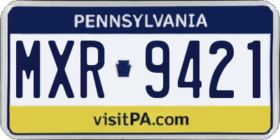 PA license plate MXR9421