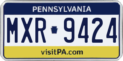 PA license plate MXR9424
