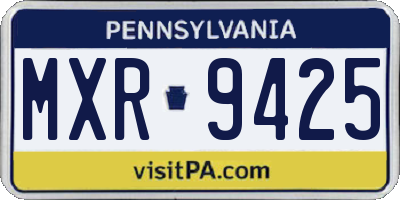 PA license plate MXR9425
