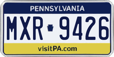 PA license plate MXR9426