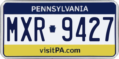 PA license plate MXR9427