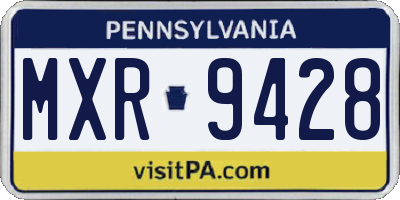 PA license plate MXR9428