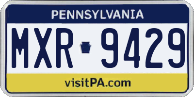 PA license plate MXR9429