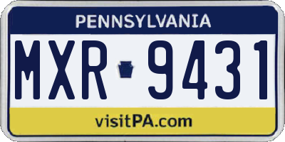 PA license plate MXR9431